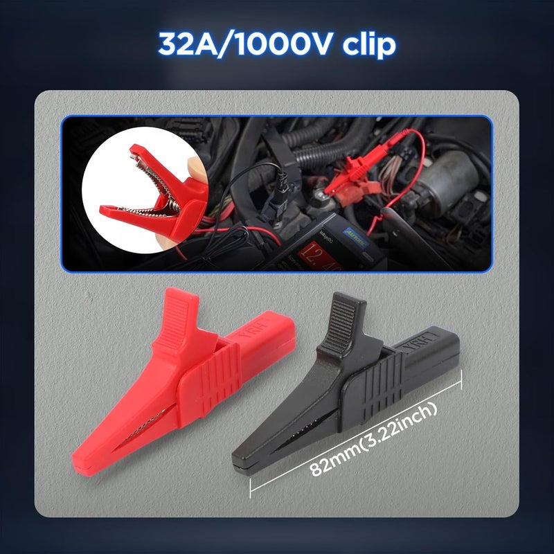 Autool 68PCS Multimeter Test Leads Kit, Test Leads with Replaceable Wire Piercing Probes, 32A/1000V Alligator Clips, Banana Plug Adapters, Jumpers, Extension Male to Female Connector 4mm Banana Plug - Image 5